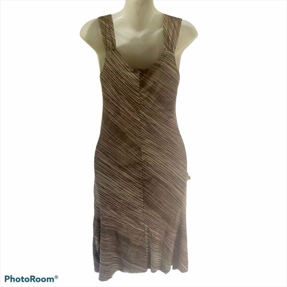 ANTHROPOLOGIE SWEET PEA BY STACI FRATI SLEEVELESS PRINTED MESH BODYCON DRESS L - Picture 6 of 8